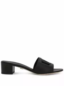 Мюли с логотипом DG DOLCE & GABBANA, черный
