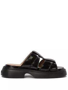 Мюли с логотипом GANNI, черный