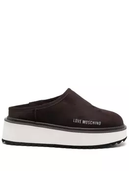 Мюли с логотипом Love Moschino, коричневый
