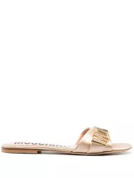 Мюли с логотипом Moschino, золотистый