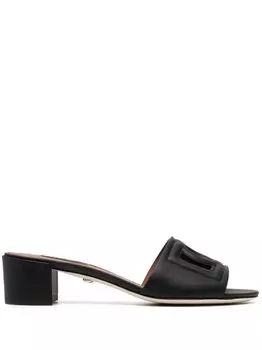 Мюли с тисненым логотипом Dolce & Gabbana, черный