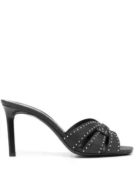 Мюли с заклепками Saint Laurent, черный