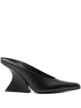 Мюли с заостренным носком на скульптурном каблуке Mugler, черный