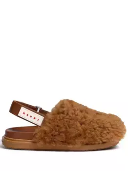 Мюли Sabot из овчины Marni, коричневый