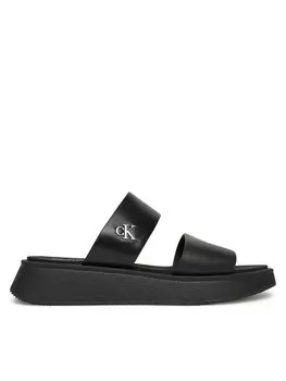 Мюли Sandal Slide Double Strap YW0YW01694 Calvin Klein Jeans, черный