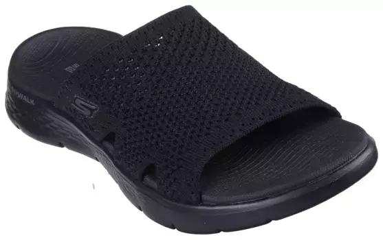 Мюли Skechers "GO WALK FLEX SANDAL-ELATION", каблук-танкетка, летняя обувь, тапочки со стелькой Goga Mat, черный