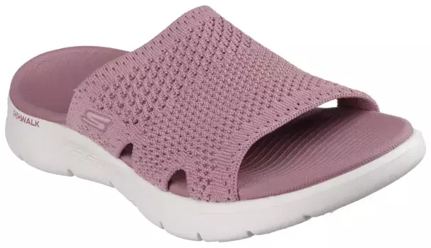 Мюли Skechers "GO WALK FLEX SANDAL-ELATION", каблук-танкетка, летняя обувь, тапочки со стелькой Goga Mat, лиловый