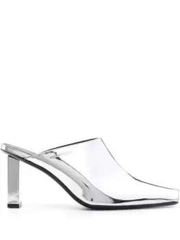 Мюли Sleek 70 с зеркальным эффектом Courrges, серебяный