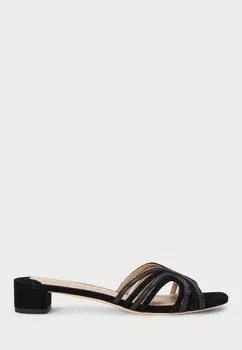 Мюли SUEDE & LEATHER MULTISTRAP SANDAL Lauren Ralph Lauren, черный