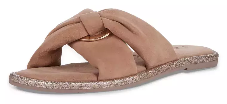 Мюли Tamaris, каблук, летняя обувь, тапочки с перекрестной повязкой, цвет Rose
