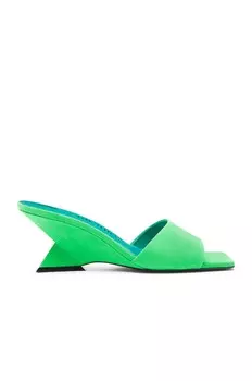 Мюли The Attico Cheope 60, цвет Fluo Green