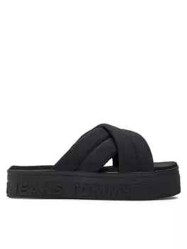 Мюли Tjw Lettering Flatform Sandal Tommy Jeans, черный