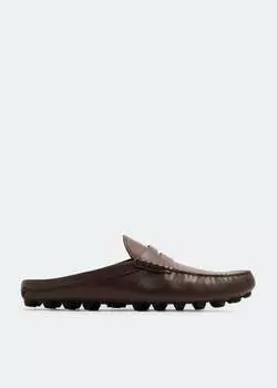 Мюли TOD'S Gommino bubble leather mules, коричневый