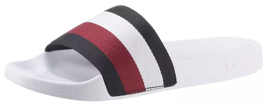 Мюли Tommy Hilfiger "ESSENTIAL CORP SLIDE", с полосатой повязкой, красный