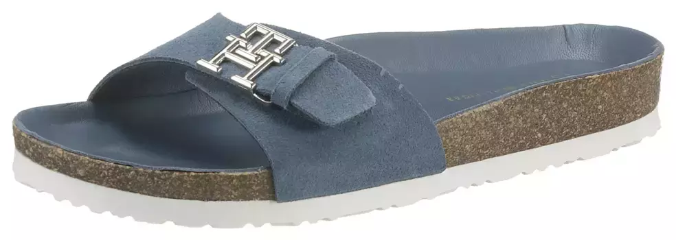 Мюли Tommy Hilfiger "TH MULE SANDAL SUEDE", с регулируемой пряжкой, синий