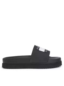 Мюли Tommy Jeans Tjw Elevated Flatform Slide EN0EN02451, черный