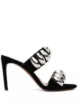 Мюли Tribale 90 с эффектом металлик Alaa, черный