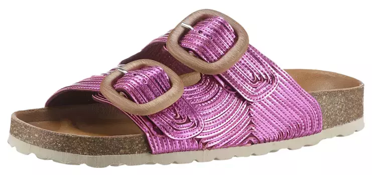 Мюли VERBENAS "RUTH LATO METAL", летние туфли, тапочки с двумя регулируемыми пряжками, розовый