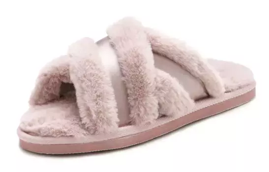 Мюли Vivance "Плюшевые тапочки", с перекрёстной повязкой, тапочки, мюли, открытая обувь VEGAN, цвет Ros