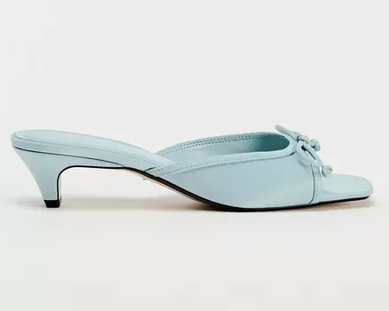 Мюли Zara Heeled With Bow, голубой (размер RU 39)