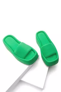 Мюли - Зеленый - Танкетка Marjin