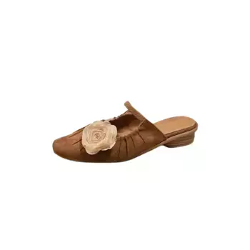 Мюли женские с закрытым носком женские Abcfjg, коричневый