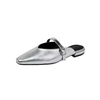 Мюли женские с закрытым носком женские Abcfjg, серебряный