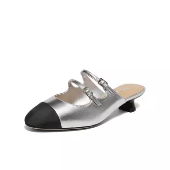 Мюли женские с закрытым носком женские Belle, серебряный
