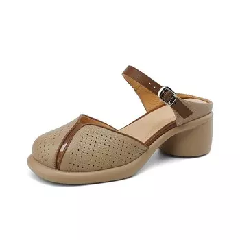 Мюли женские с закрытым носком женские Flowerskam, цвет Apricot