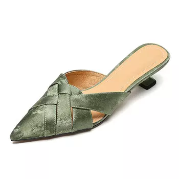 Мюли женские с закрытым носком женские Flowerskam, зеленый