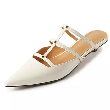 Мюли женские с закрытым носком женские Flowerskam, цвет Nude