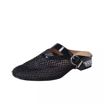 Мюли женские с закрытым носком женские Flowerskam, черный