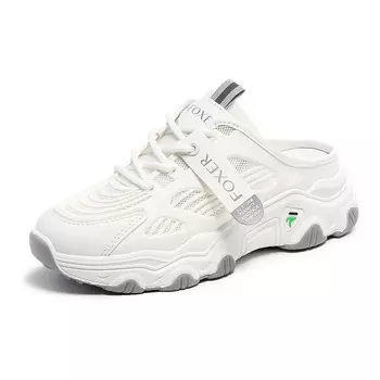 Мюли женские с закрытым носком женские Foxer, бежевый/серый