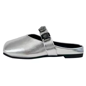 Мюли женские с закрытым носком женские Gejiani, серебряный