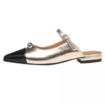 Мюли женские с закрытым носком женские Kemeilian, серебряный