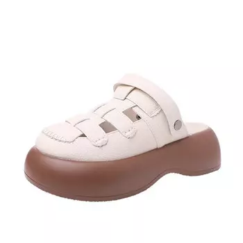 Мюли женские с закрытым носком женские Lianghuo, кремовый