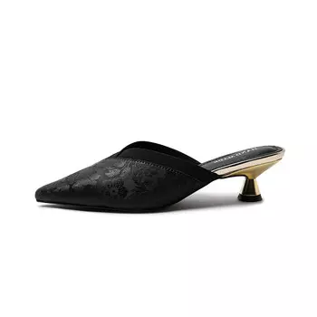 Мюли женские с закрытым носком женские Mukaluo, черный