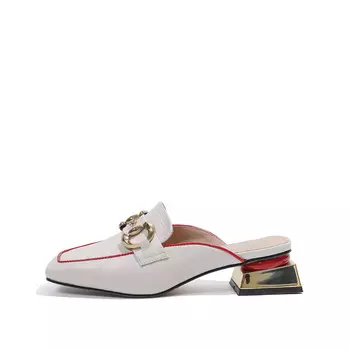 Мюли женские с закрытым носком женские Mulinsen, бежевый/красный