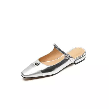 Мюли женские с закрытым носком женские Yeezyy Reezy, серебряный