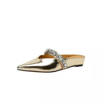 Мюли женские с закрытым носком женские Yikefei, серебряный