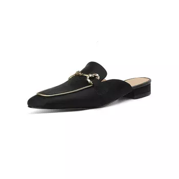 Мюли женские с закрытым носком женские Yikefei, черный