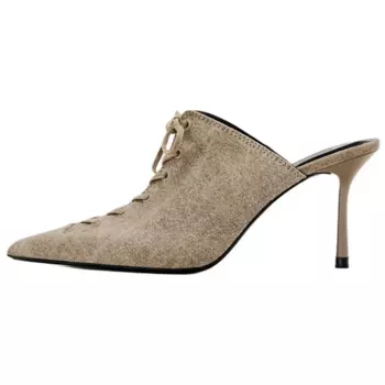 Мюли женские с закрытым носком женские Zara, коричневый