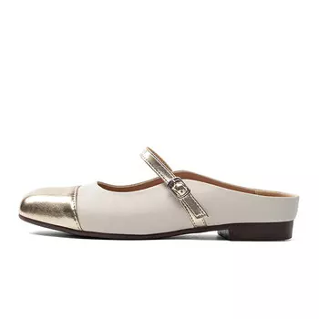 Мюли женские с закрытым носком женские Zhr, цвет Beige Gold