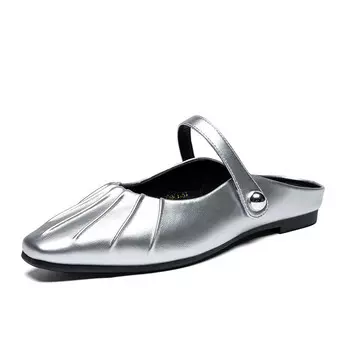 Мюли женские с закрытым носком женские Zhr, серебряный