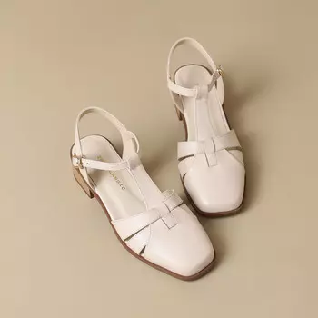 Мюли женские с закрытым носком женские Zhr, бежевый