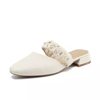 Мюли женские с закрытым носком женские Zhr, бежевый