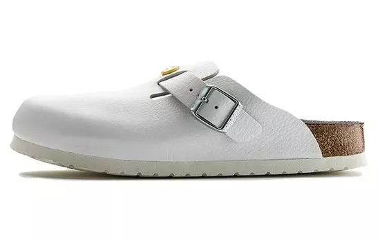 Мюли женские женские из серии Boston Shearling с закрытым носком Birkenstock, белый