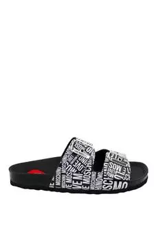 Мюли - Золотистый - На плоской подошве Love Moschino, золотой