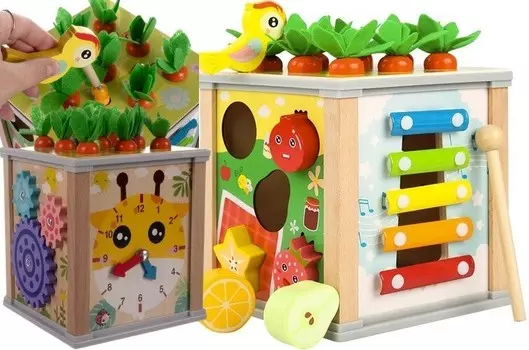 MULTI SENSORY CUB, развивающая игрушка для малышей, сортировщик тарелок PakaNiemowlaka