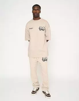 Multiply Apparel - Squad - Спортивные брюки однотонного серо-коричневого цвета